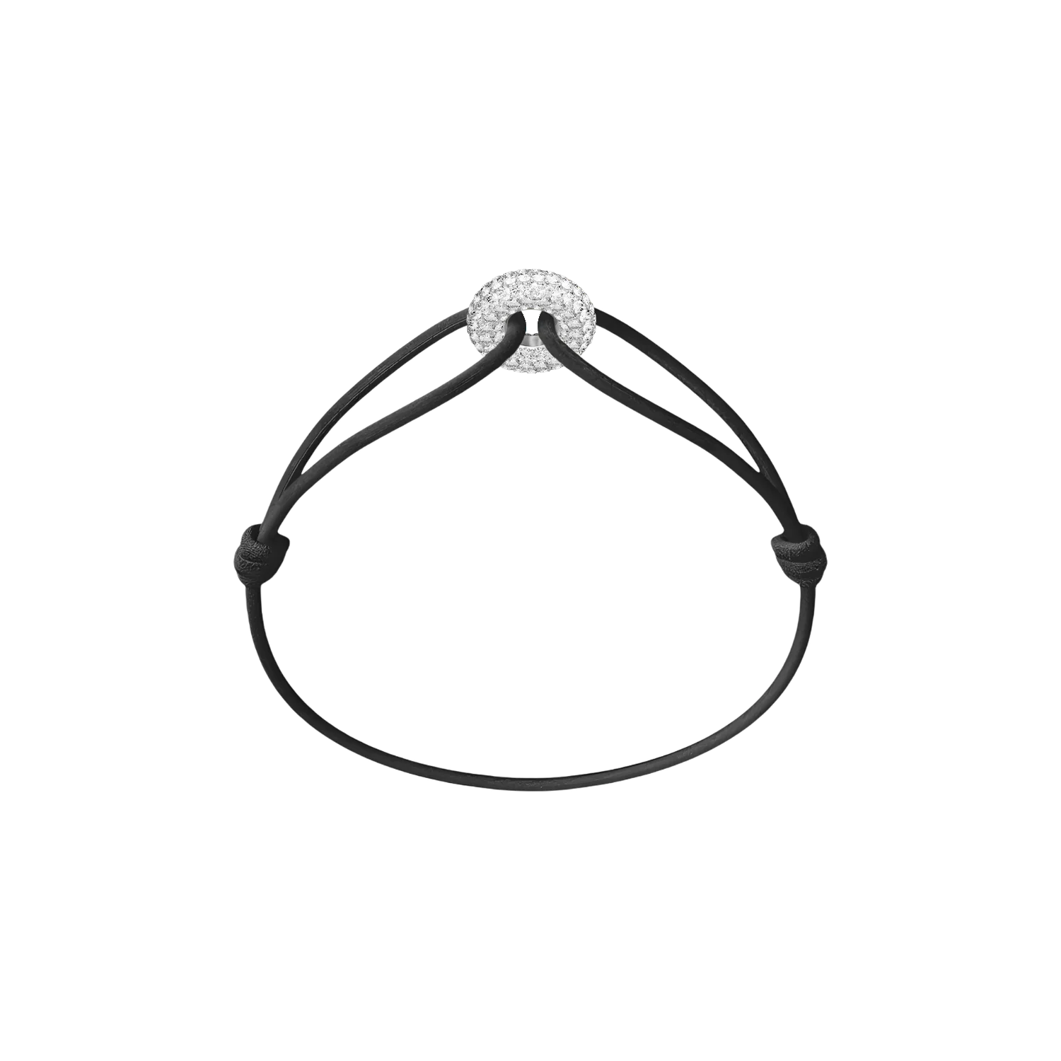 Mini Silver Soho Pavé Cord Bracelet - Image 4