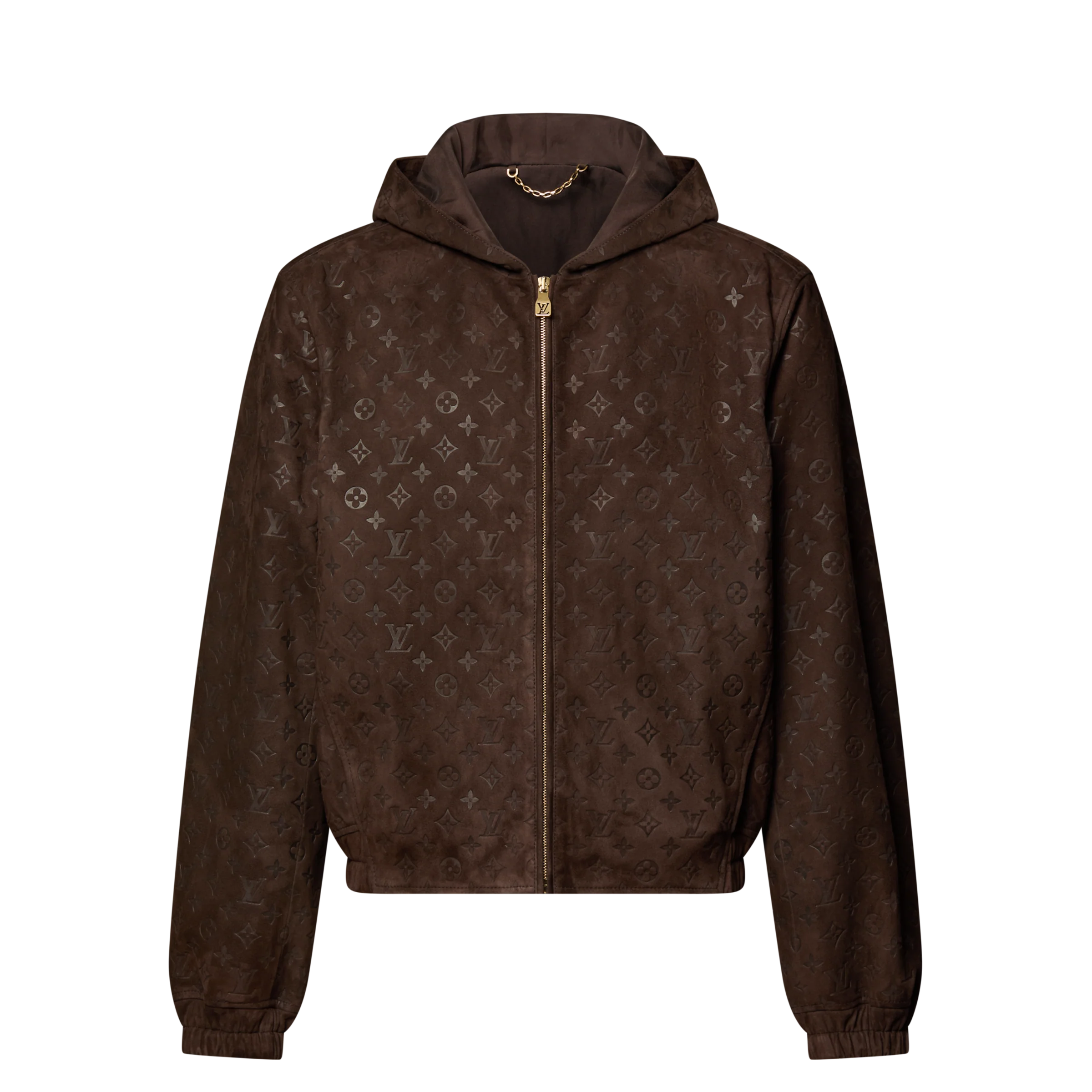 Monogram Embossed Suede Hoodie