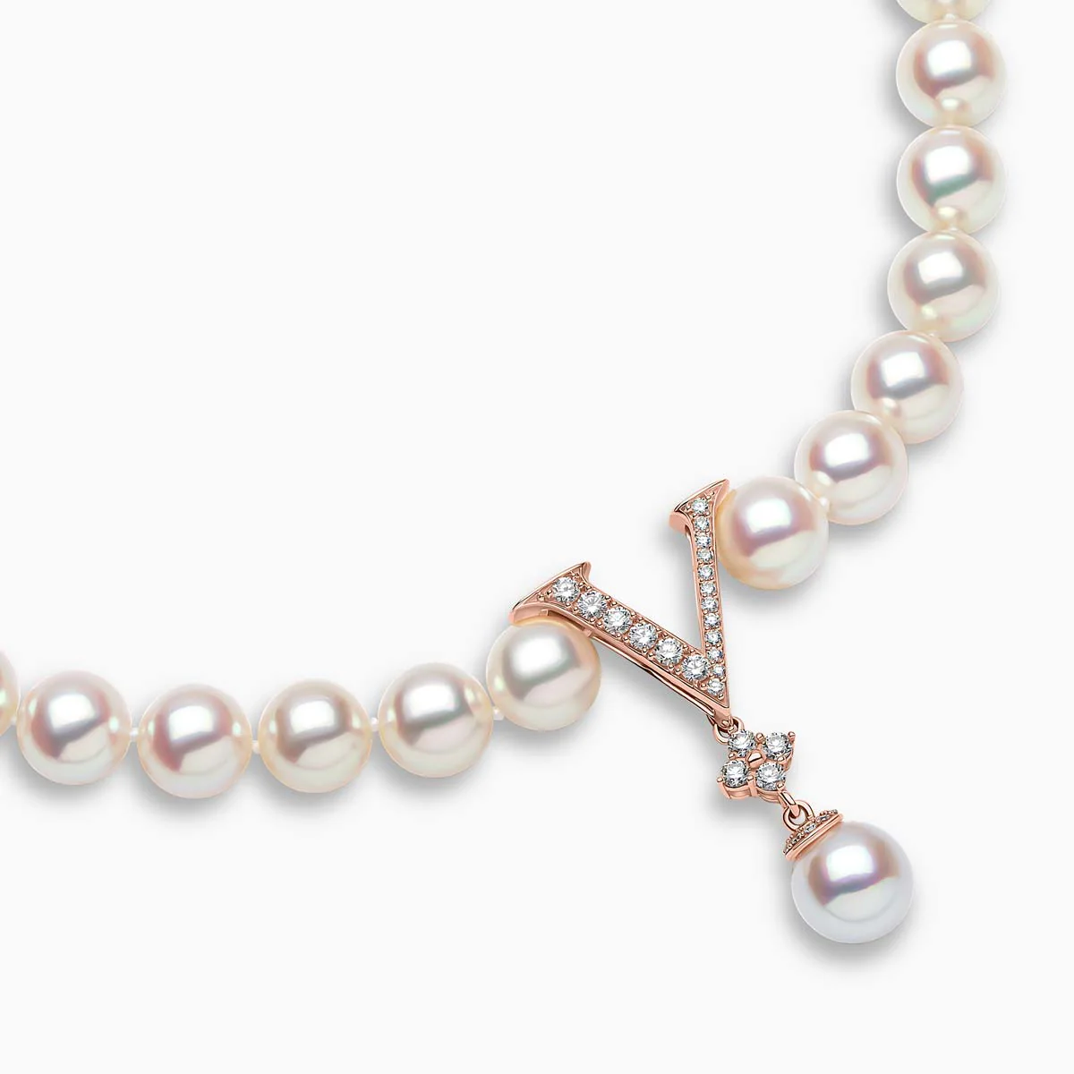 O by Yoko 18K Rose Gold Akoya Pearl and Diamond Strand Necklace - Image 2
