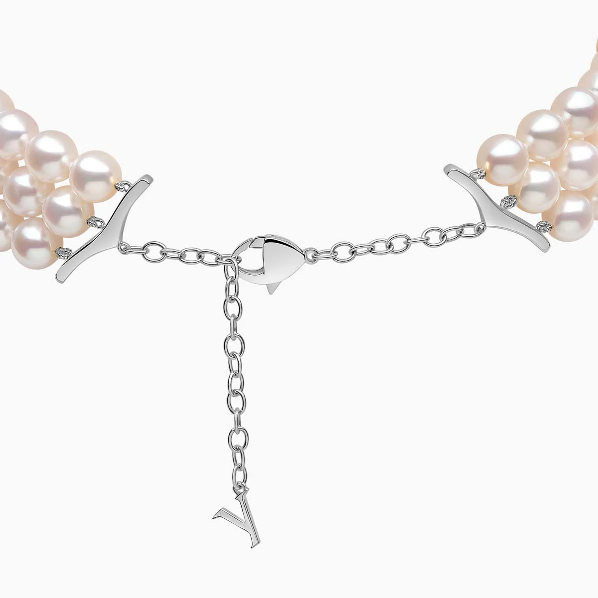 O By Yoko 18K White Gold Akoya Pearl And Diamond Choker - Image 2