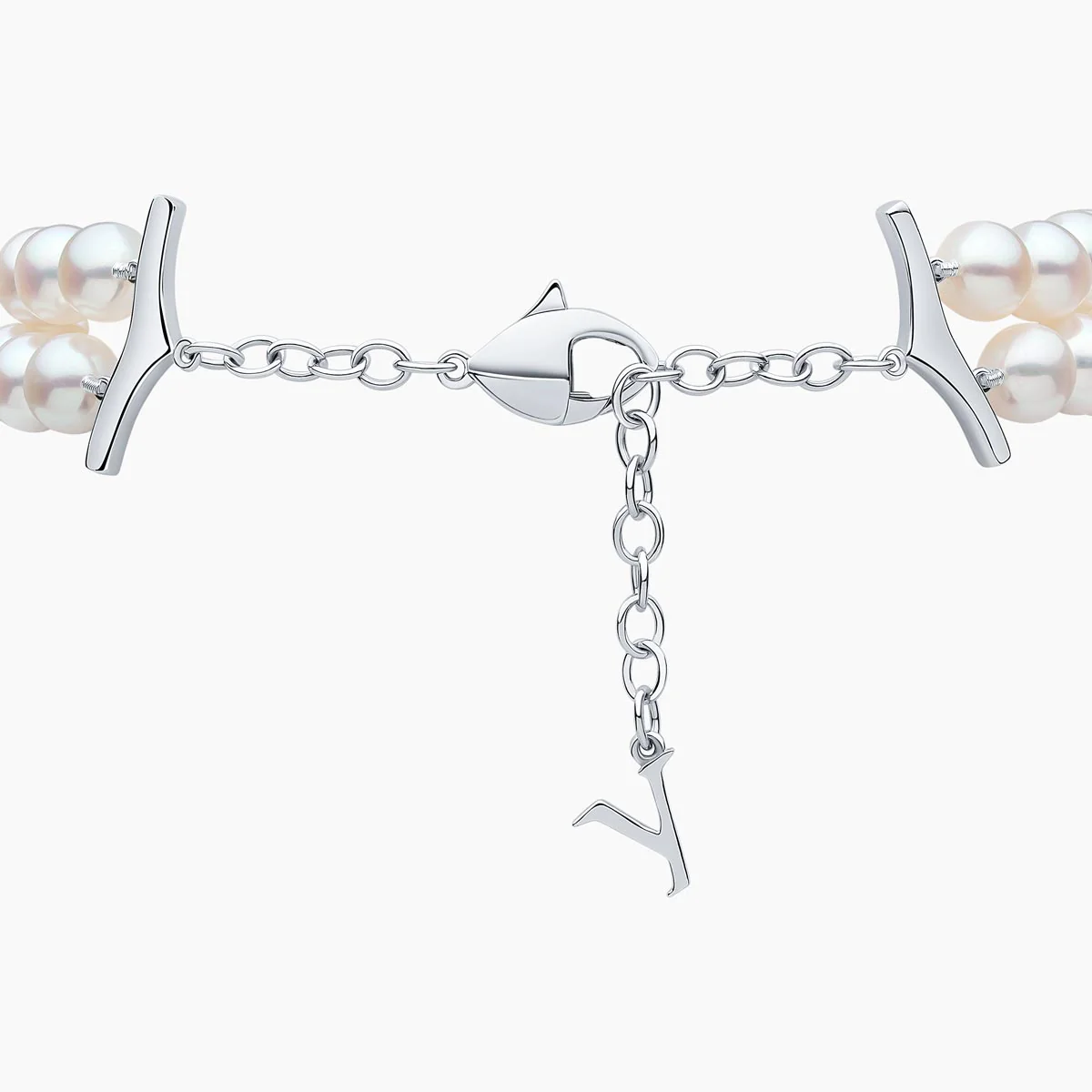 O By Yoko 18K White Gold Freshwater Pearl and Diamond Bracelet - Image 3