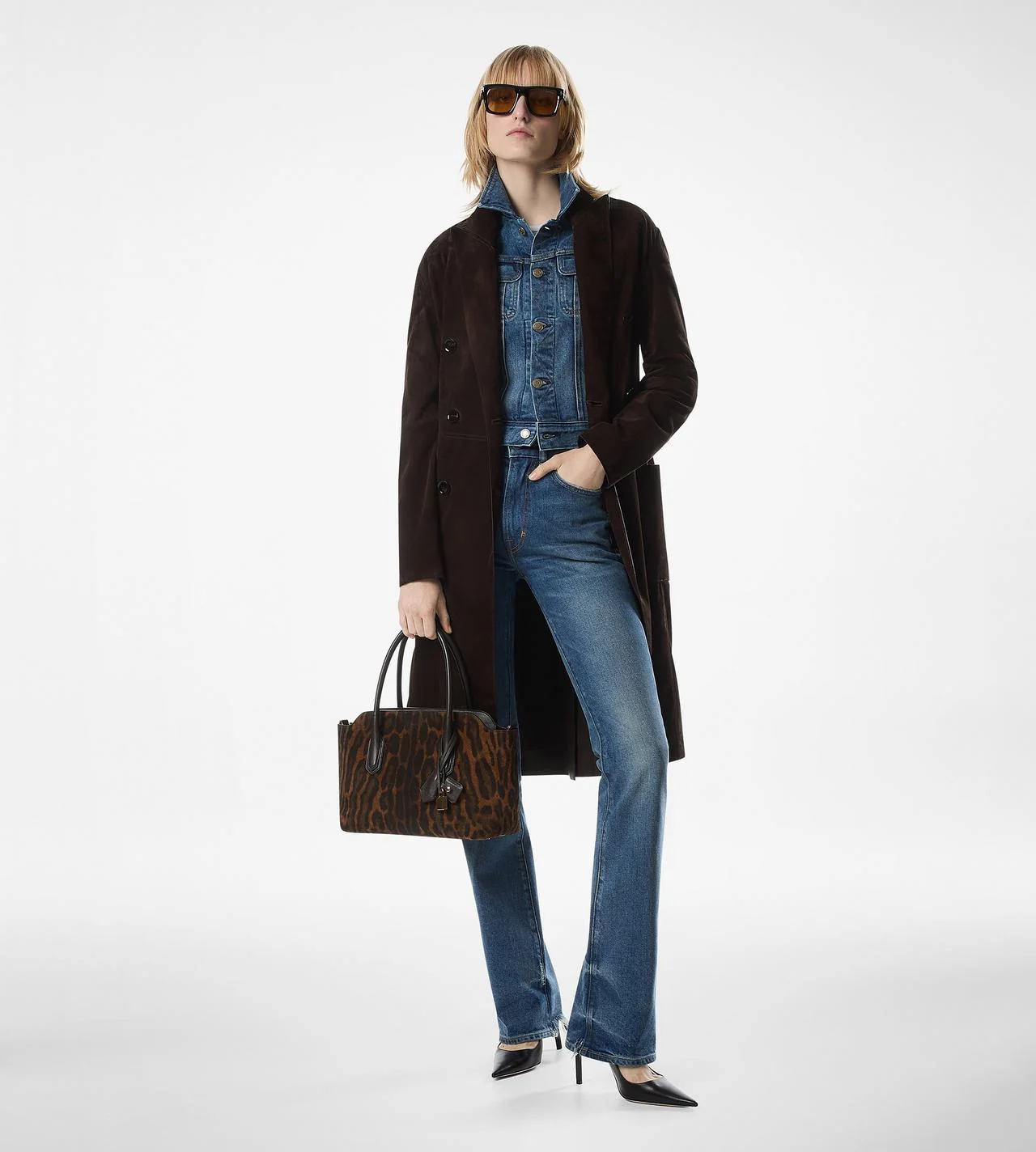 Ocelot-Print Suede Alexander Medium Top Handle - Image 2