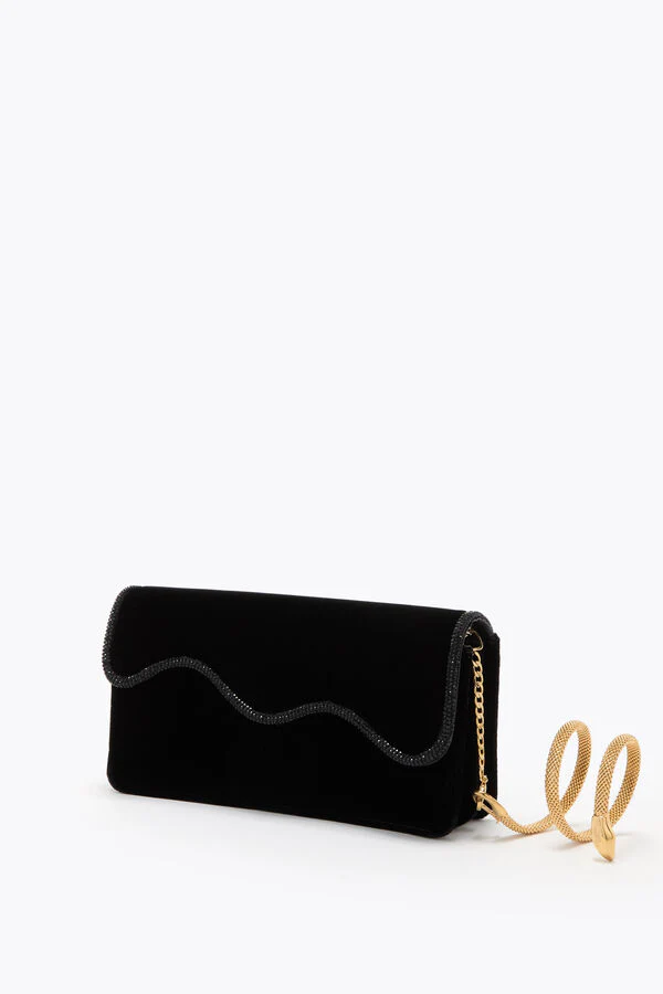Onda Black Velvet Clutch - Image 3