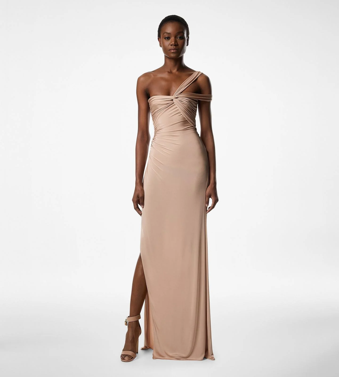 One Shoulder Twist Front Evening Dress - Image 3