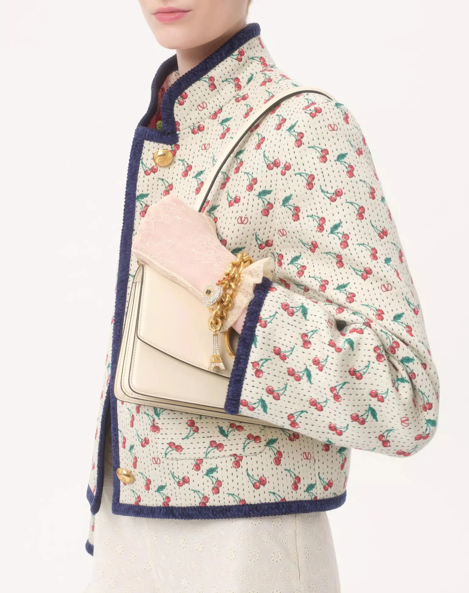 Padded Caban With Cherryfic Print Jacquard - Image 3