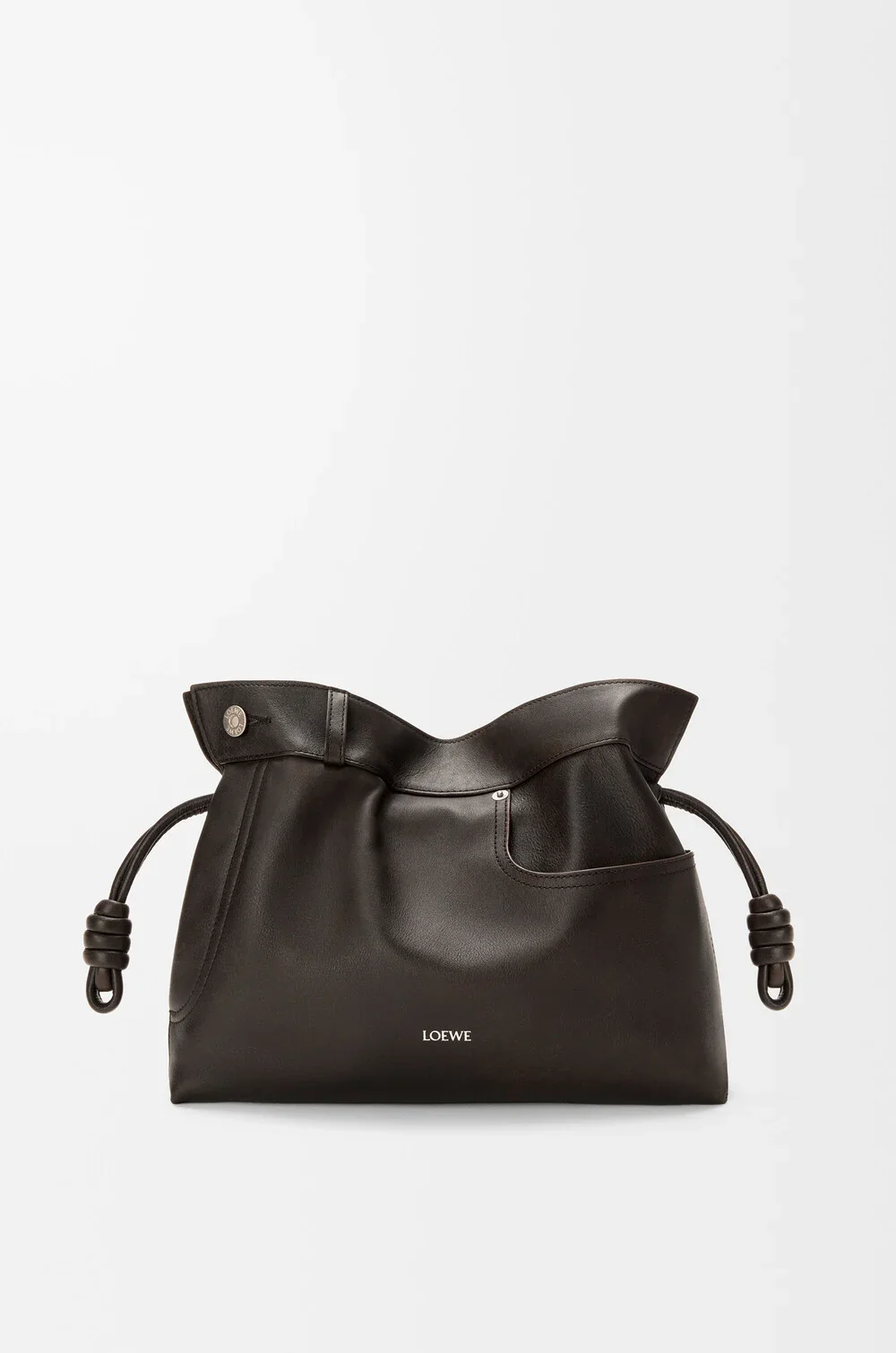 Panta Medium Flamenco Clutch In Shiny Calfskin