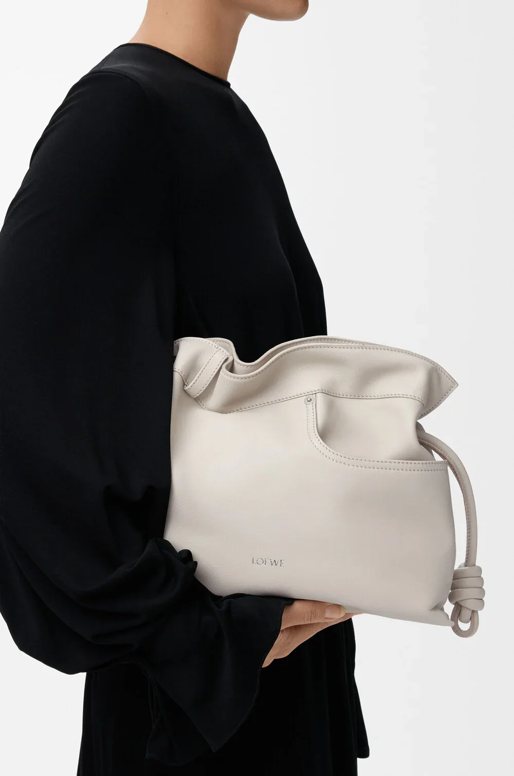 Panta Medium Flamenco Clutch In Shiny Calfskin - Image 10