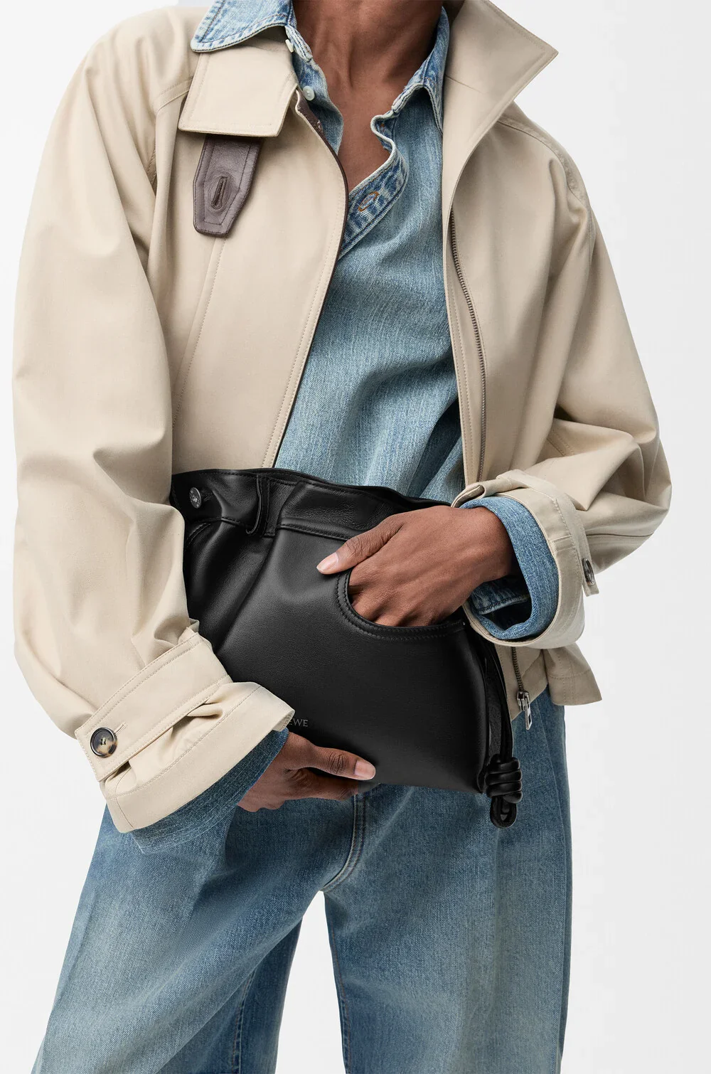 Panta Medium Flamenco Clutch In Shiny Calfskin - Image 6