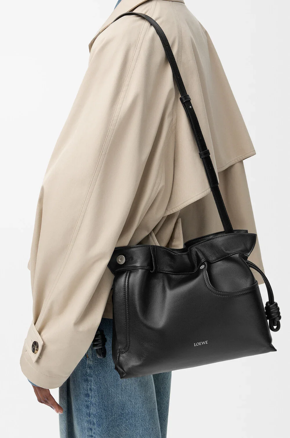 Panta Medium Flamenco Clutch In Shiny Calfskin - Image 8
