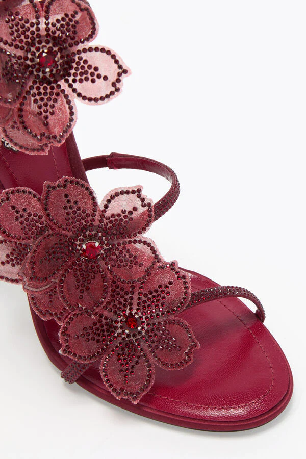 Peach Flower Burgundy Sandal 105 - Image 4