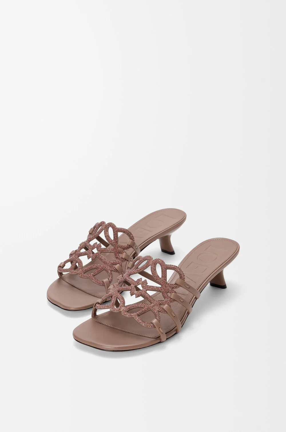 Petal Anagram Slide In Rhinestone-embellished Suede - Image 2