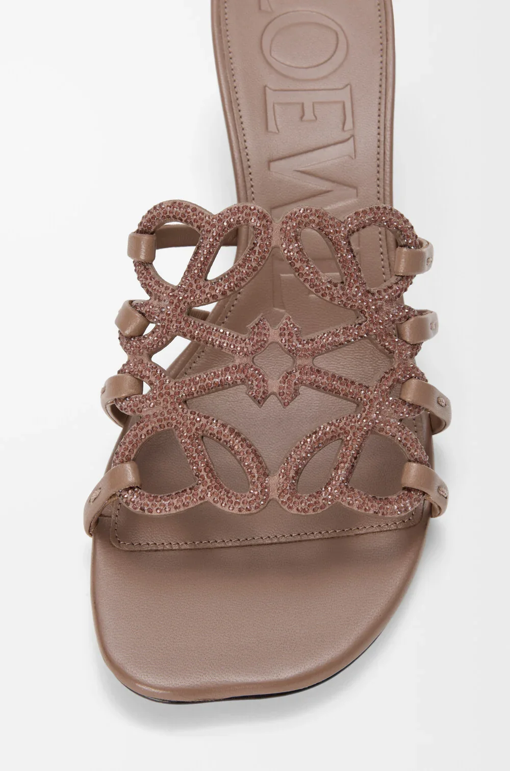 Petal Anagram Slide In Rhinestone-embellished Suede - Image 4