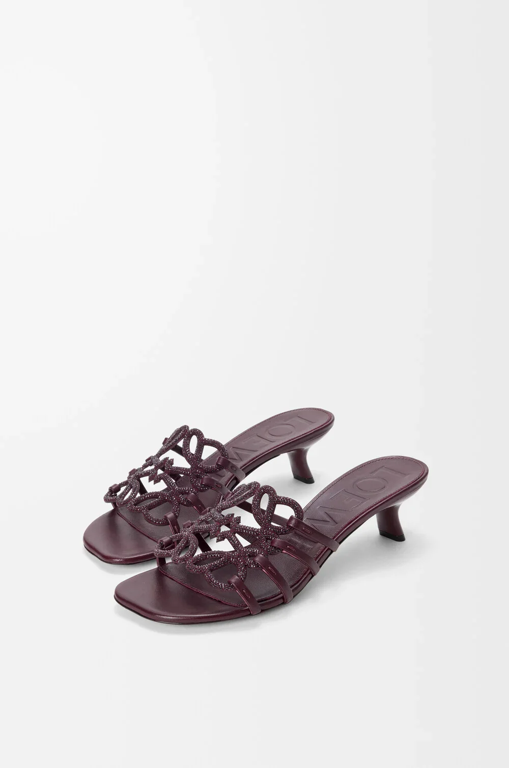 Petal Anagram Slide In Rhinestone-embellished Suede - Image 6