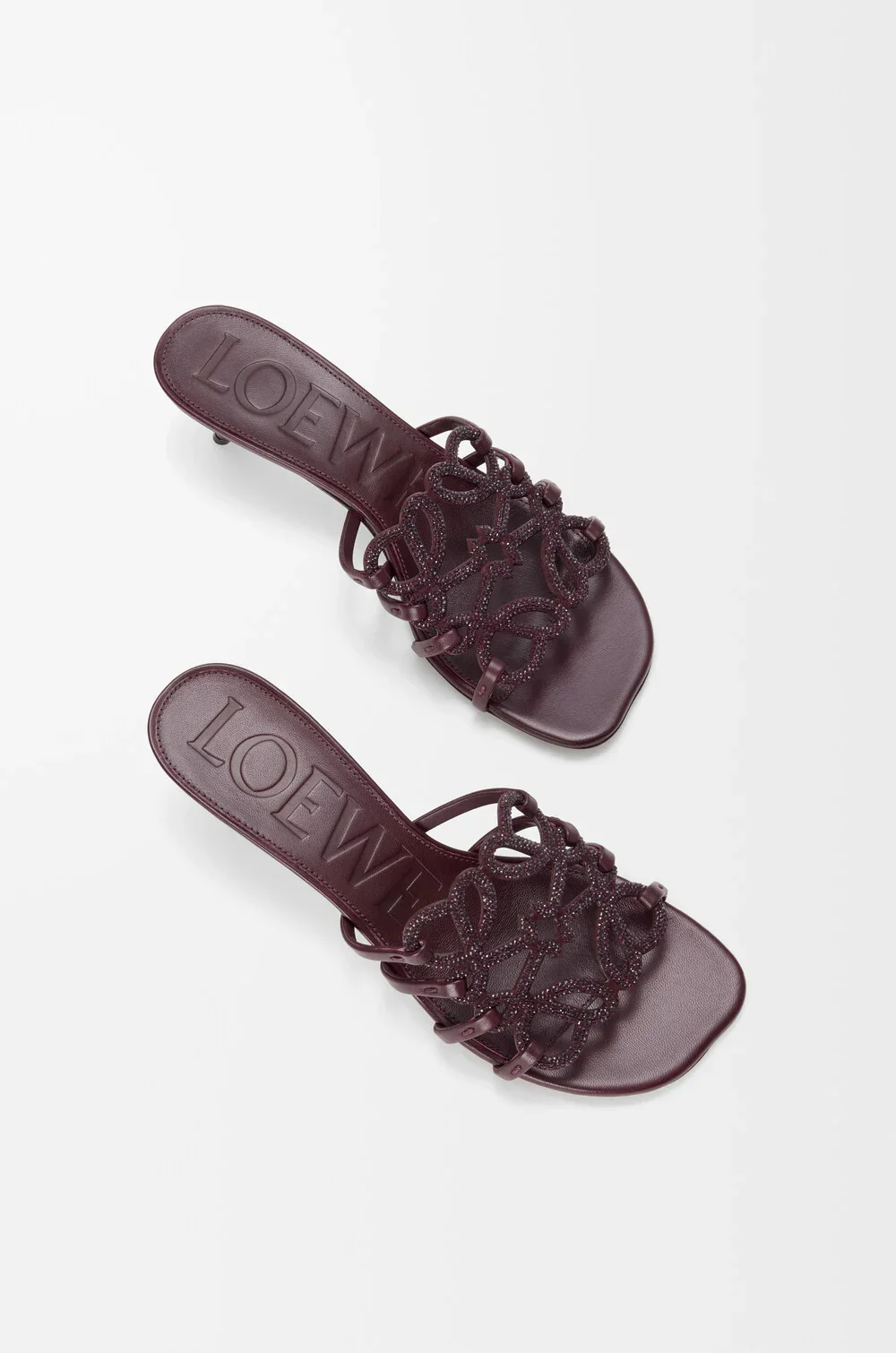 Petal Anagram Slide In Rhinestone-embellished Suede - Image 7