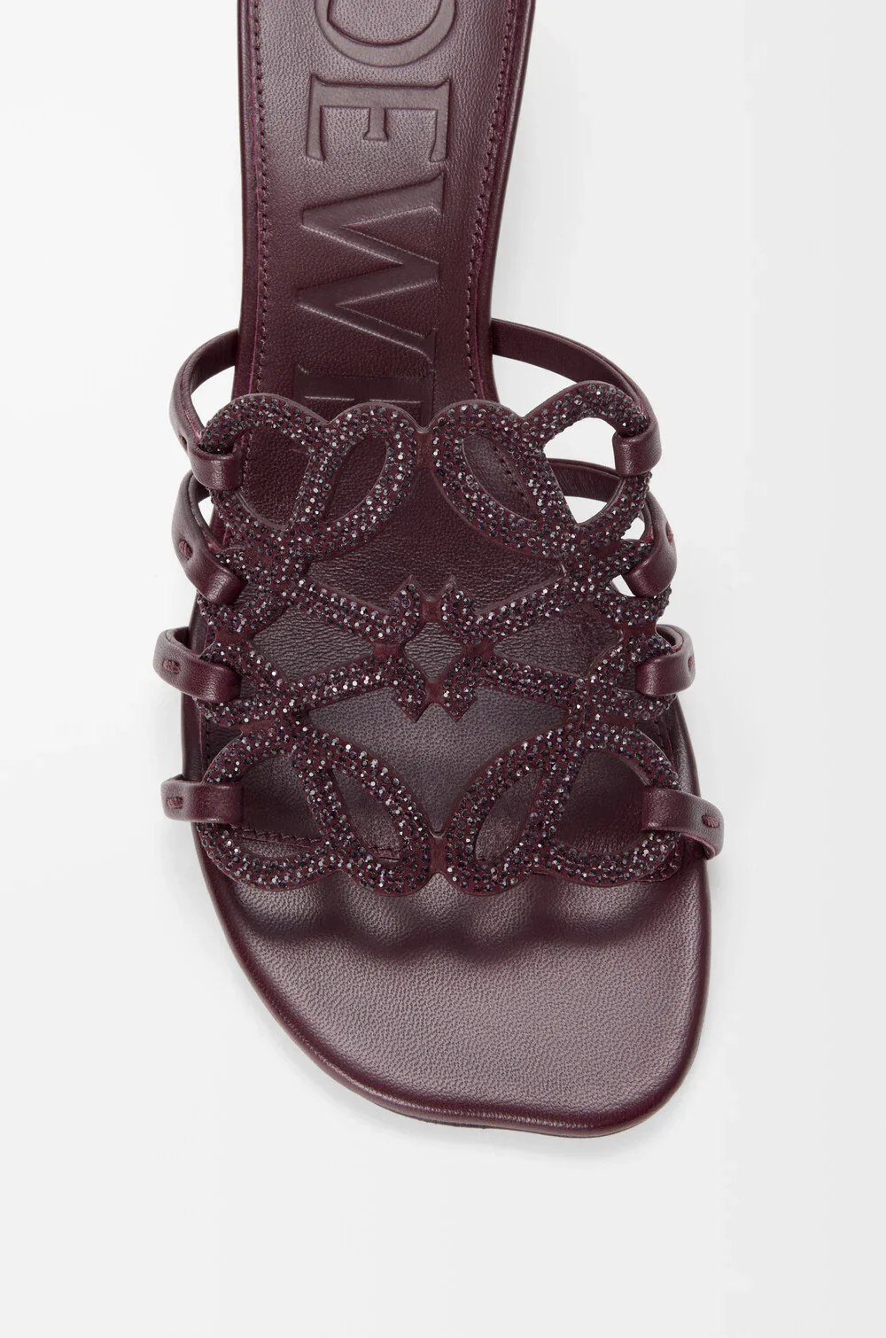 Petal Anagram Slide In Rhinestone-embellished Suede - Image 8