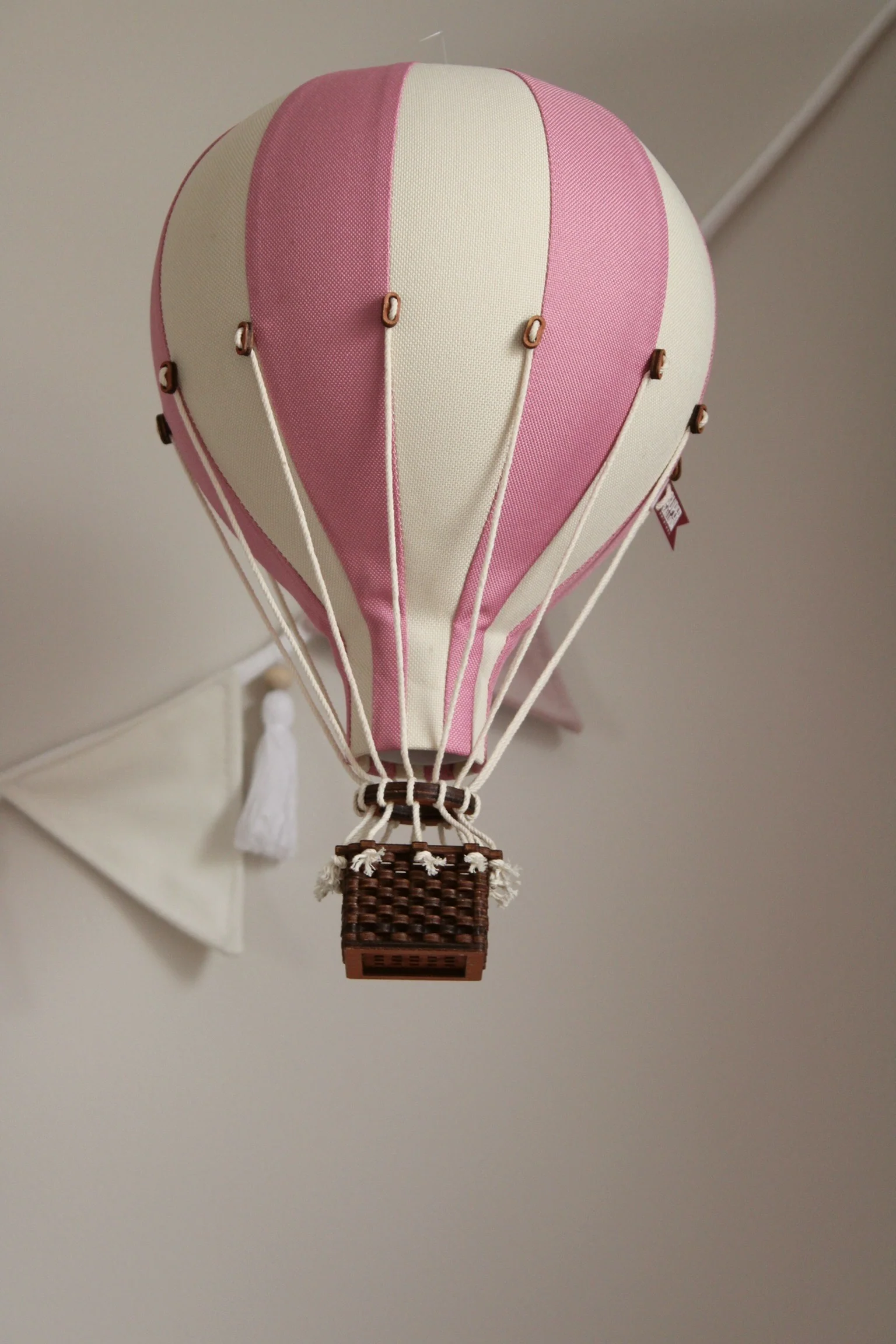 Pink and Beige Decorative Hot Air Balloon (3 Sizes) - Image 2