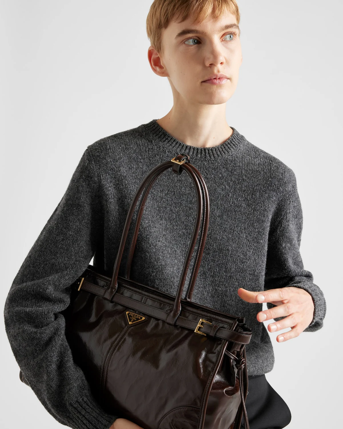 Prada Bonnie large leather handbag - Image 14