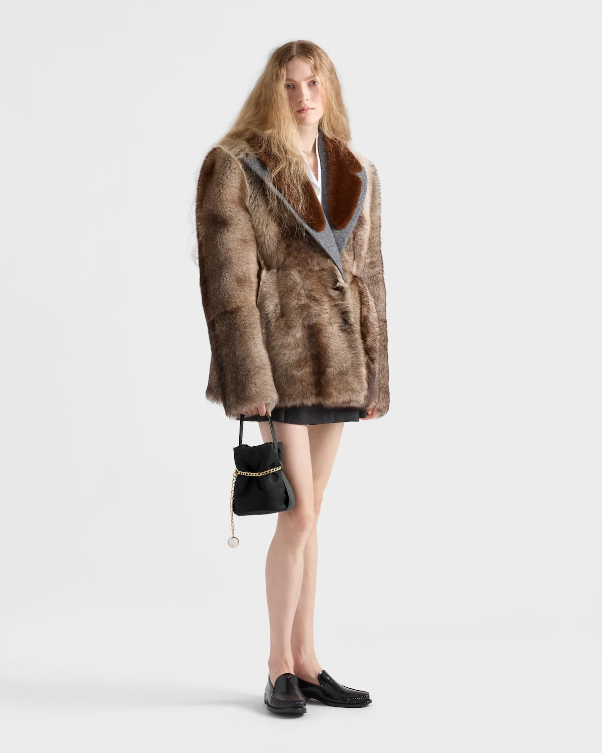 Prada Petit Sac Noir Mini Re-nylon And Nappa Leather Bucket Bag - Image 3