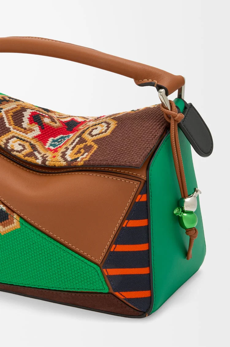 Puzzle 10 Patchwork Re-Edition Bag In Calfskin, Suede And Canvas - Image 4