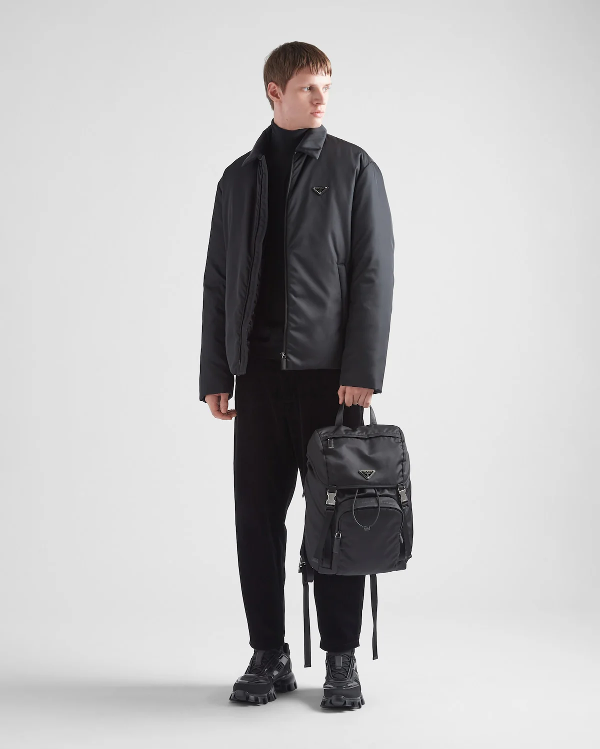 Re-Nylon And Saffiano Leather Backpack - Image 6