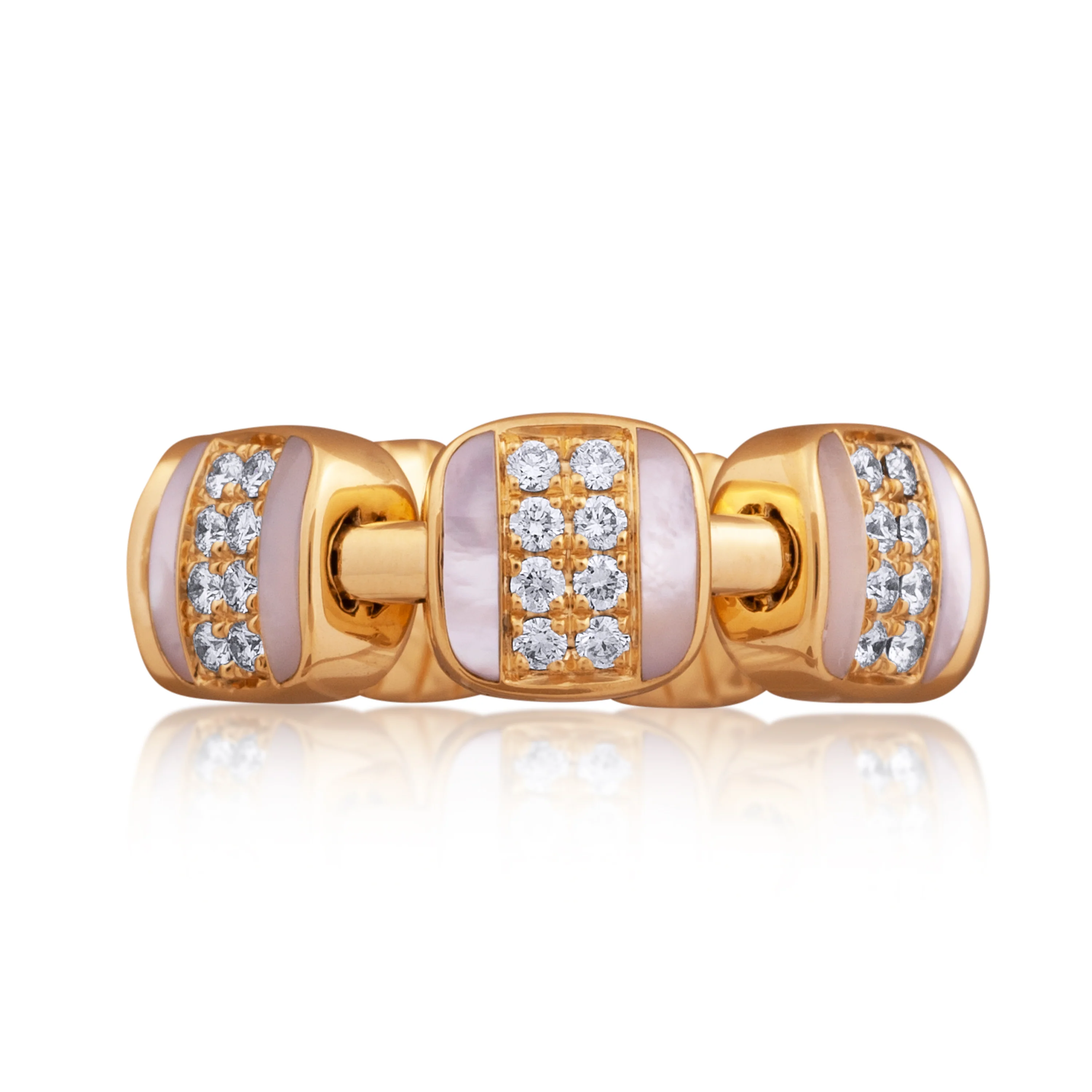 Reversible Xpandable™ diamond and white mother-of-pearl ring - Image 4
