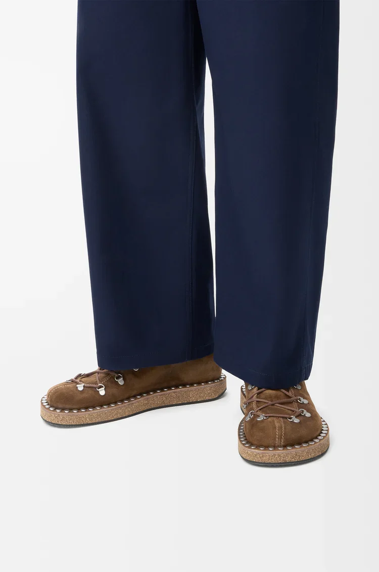 Rivet Lace-Up In Suede Calfskin - Image 2