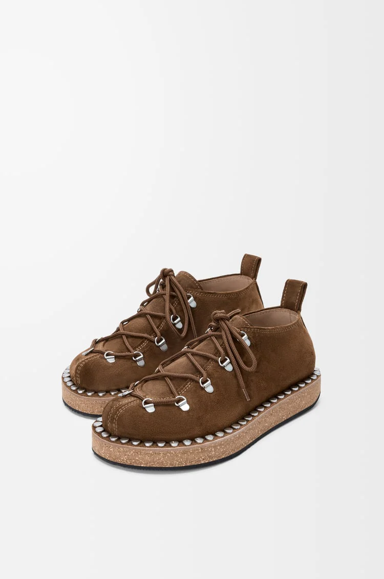 Rivet Lace-Up In Suede Calfskin - Image 3