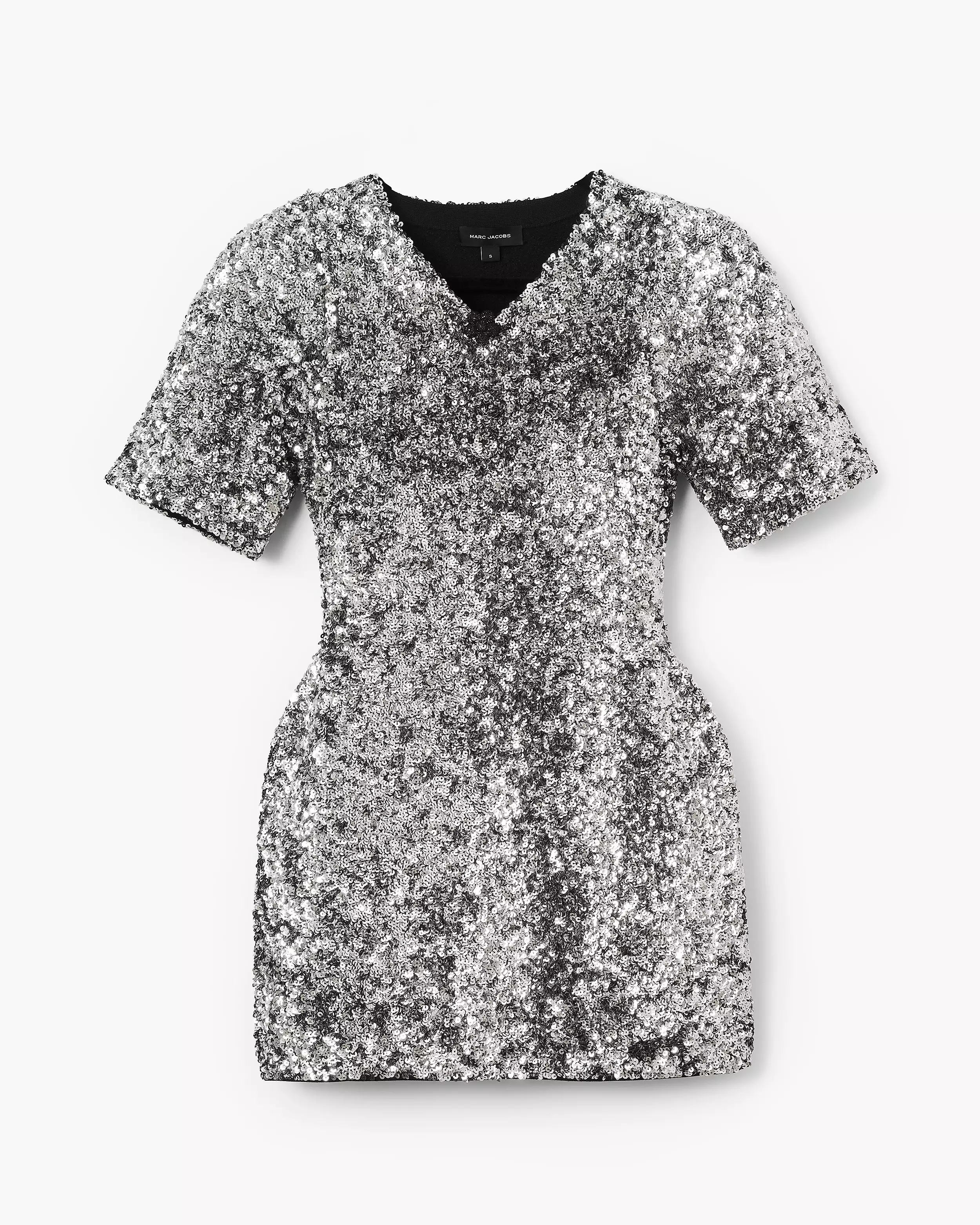 Sequin V-neck Knit Dress
