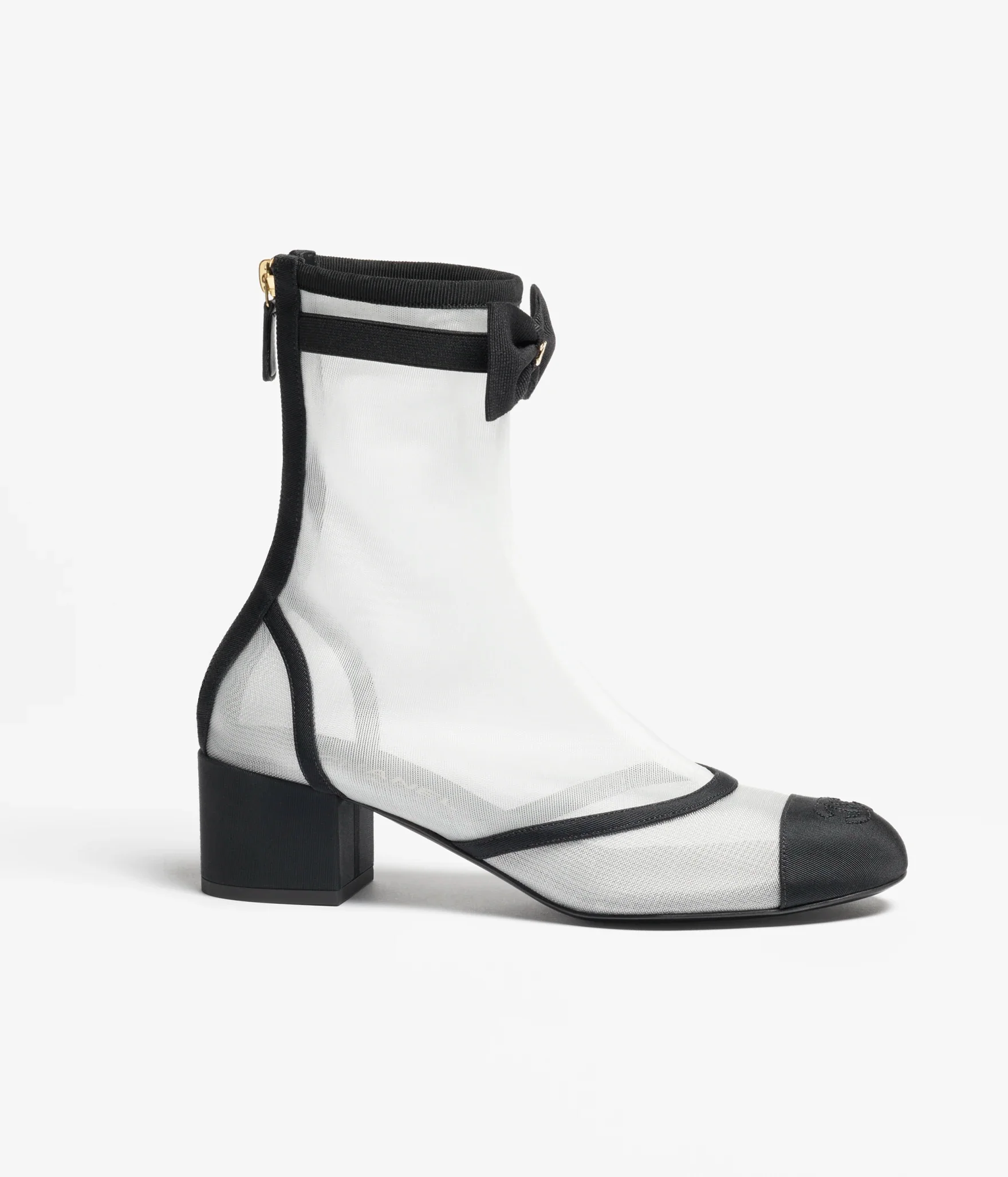 Mesh & Grosgrain Short Boots