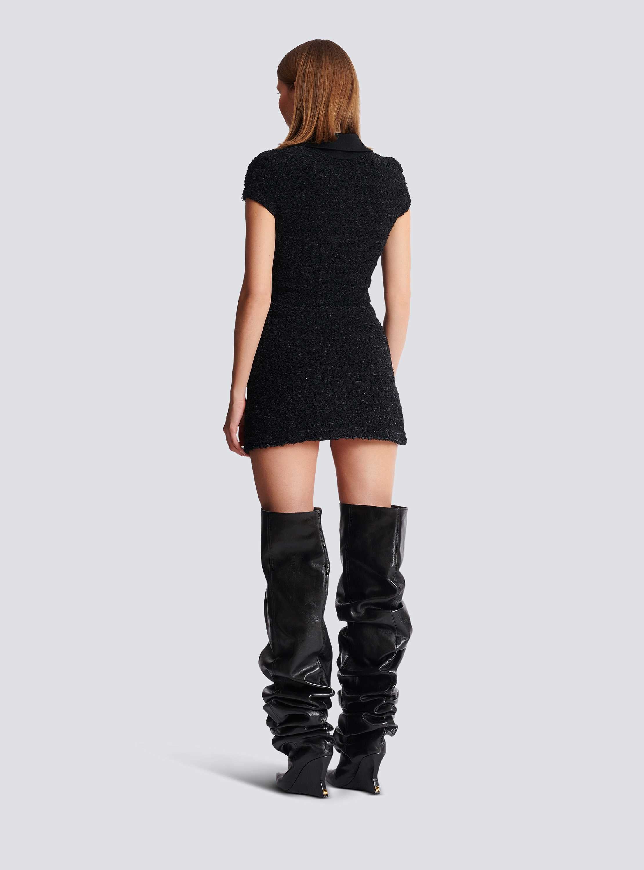 Short Zipped Tweed Skirt - Image 4