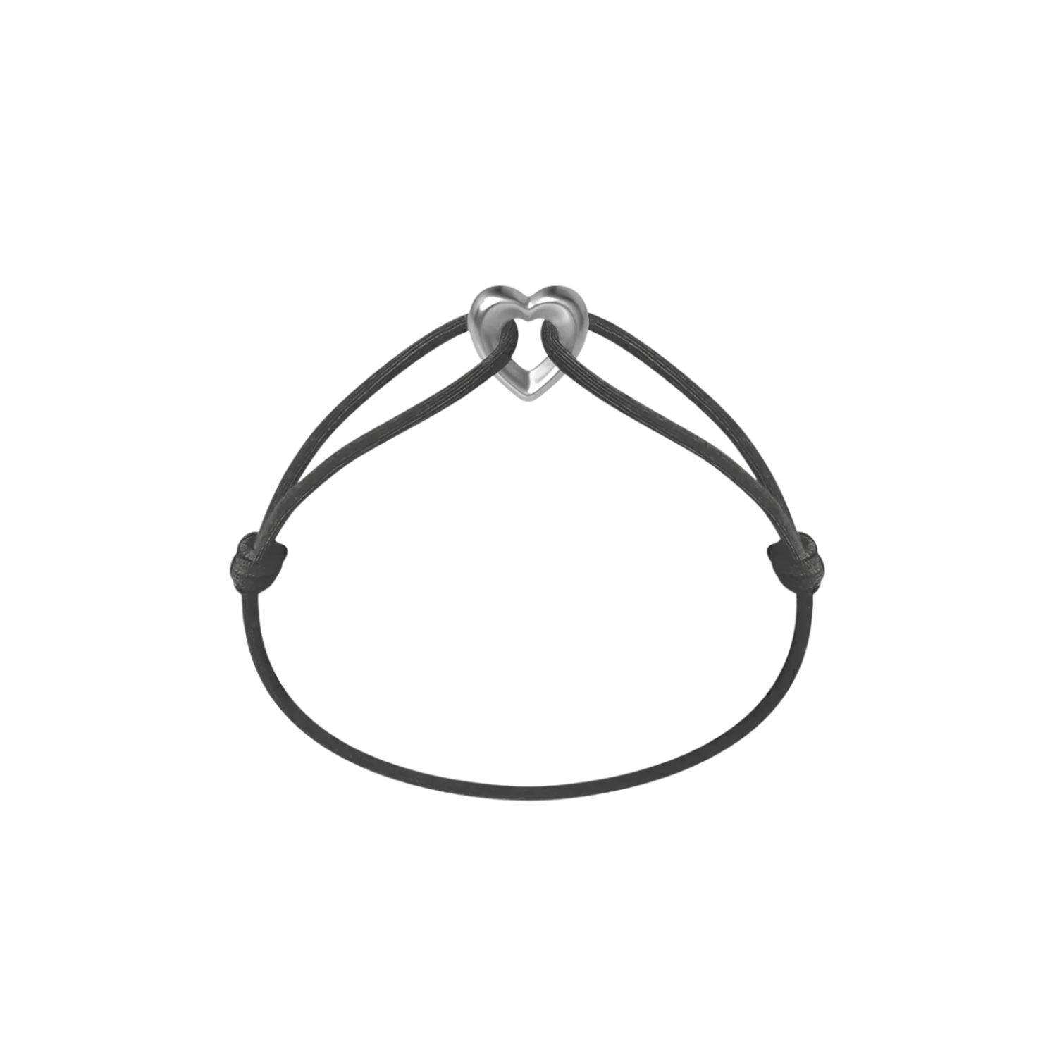 Silver Heart Cord Bracelet - Image 10