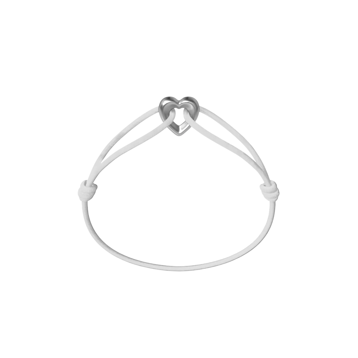 Silver Heart Cord Bracelet - Image 2
