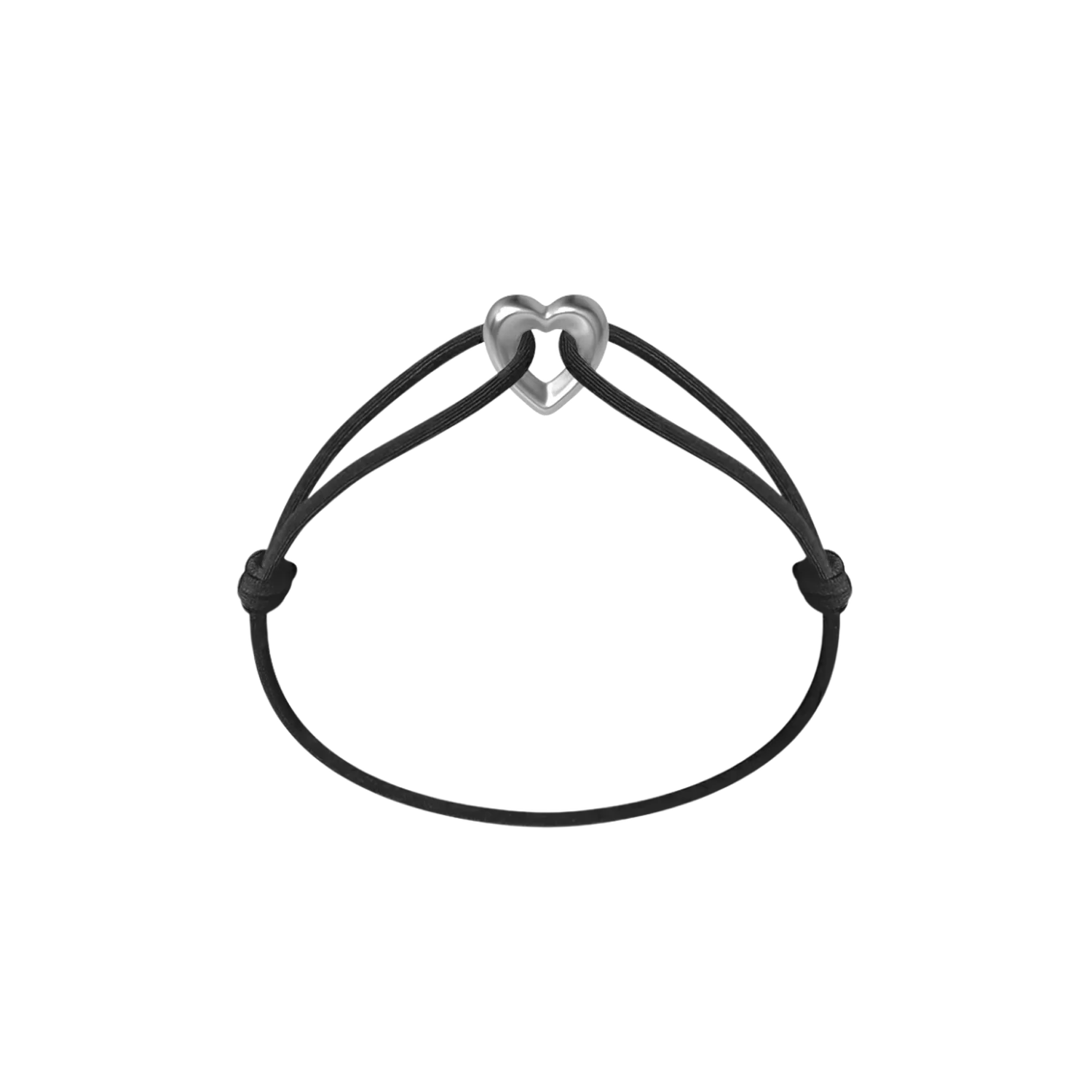 Silver Heart Cord Bracelet - Image 3
