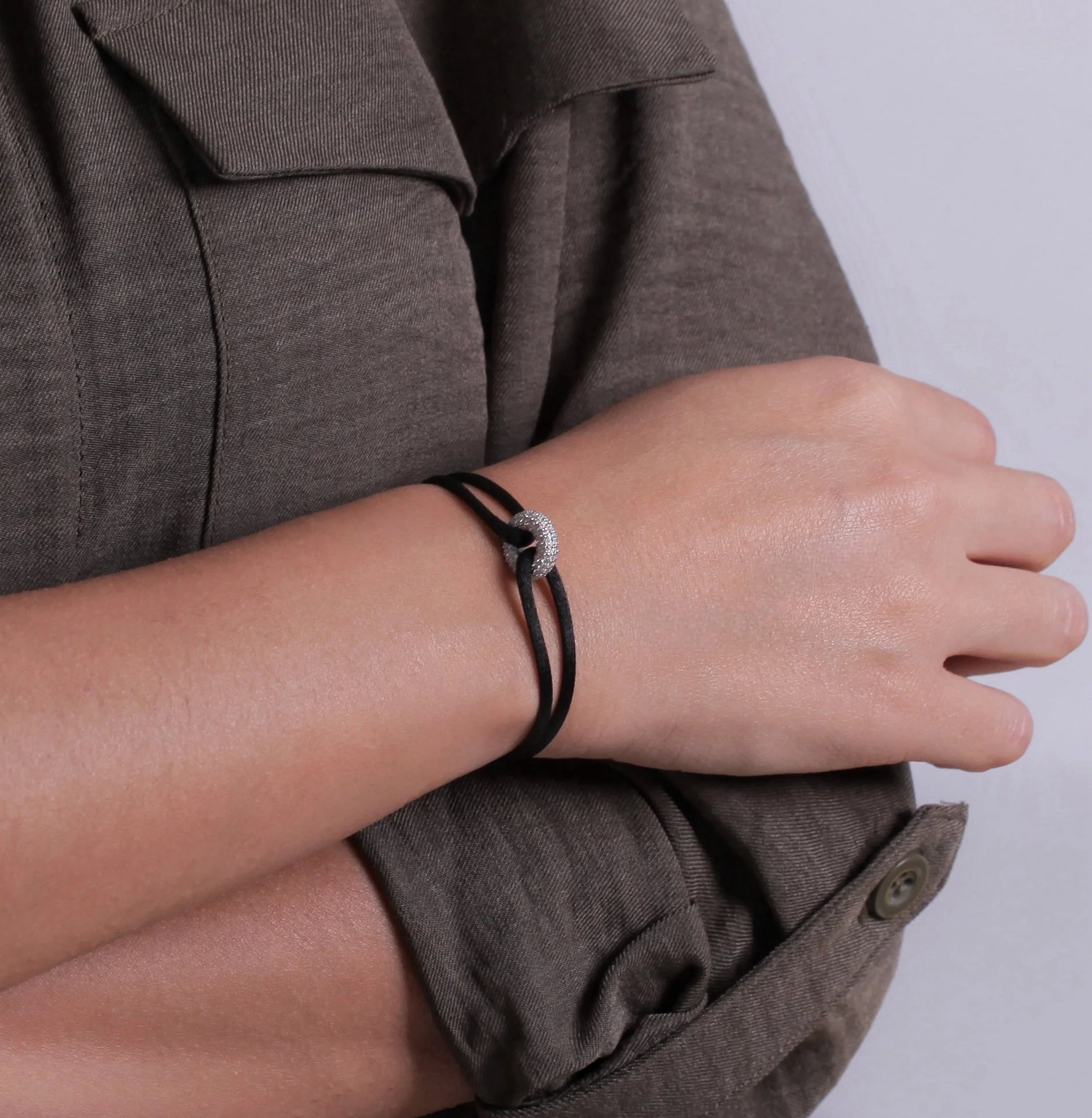 Silver Soho Pavé Cord Bracelet - Image 27