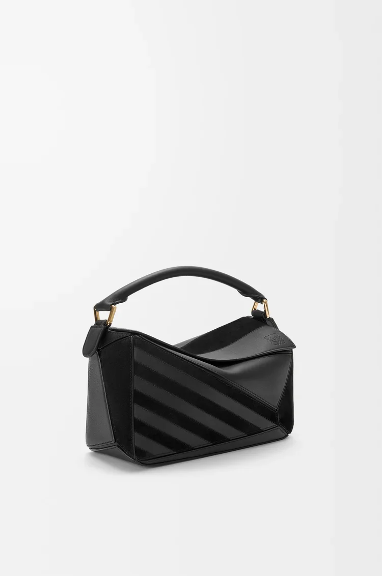 Small Puzzle Bag In Classic Calfskin And Suede - Image 3