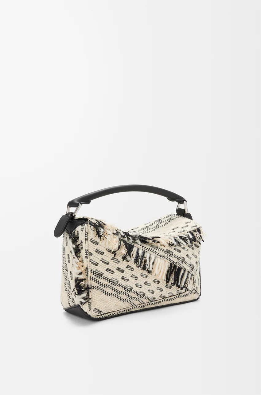 Small Puzzle Bag In Woven Textile - Image 4