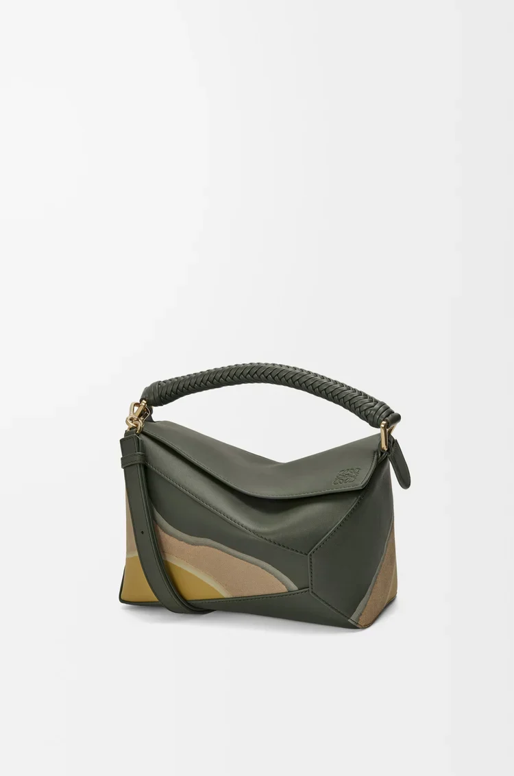 Small Puzzle Edge Landscape Bag In Nappa Calfskin - Image 4
