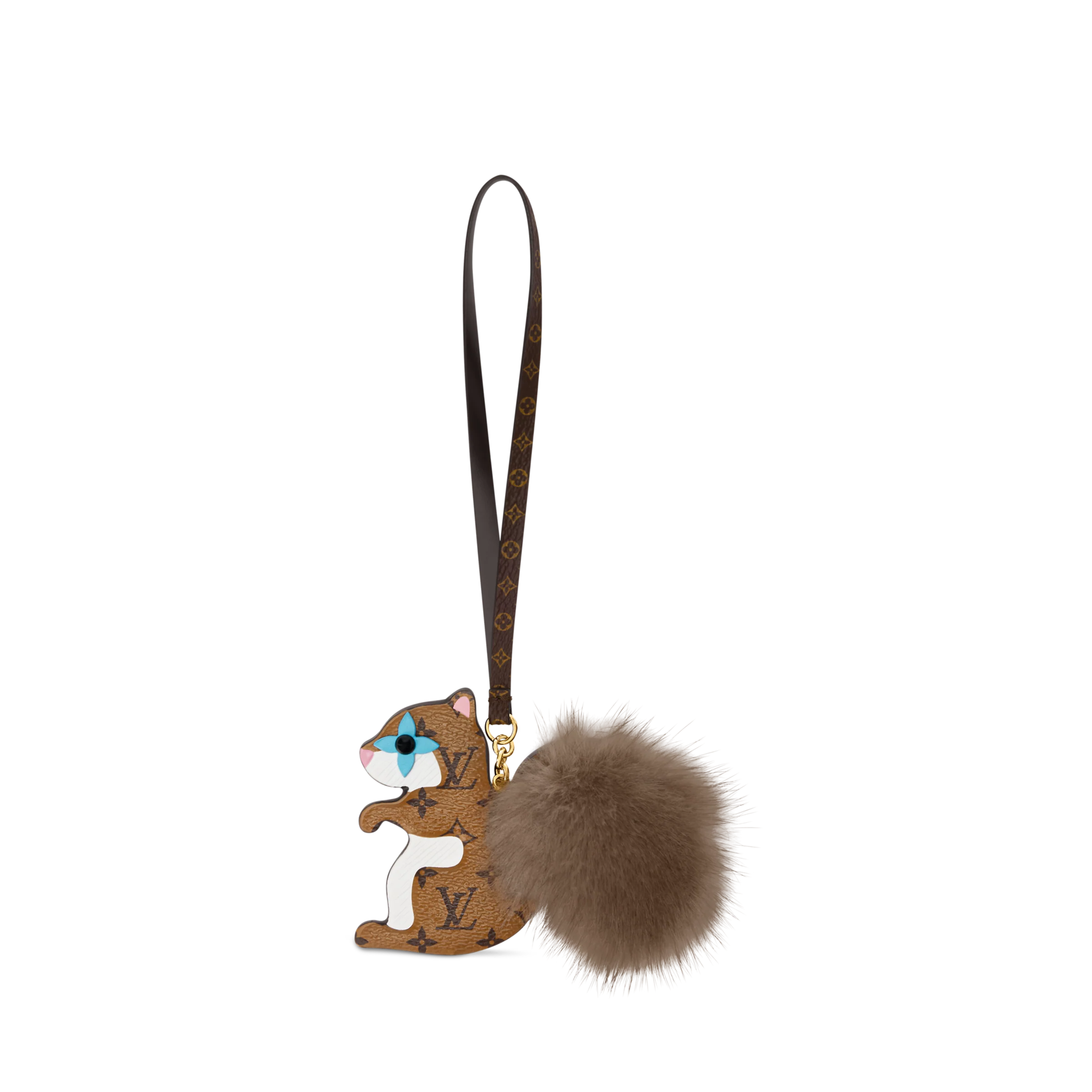 Squirrel LV Furry Friend Bag Charm