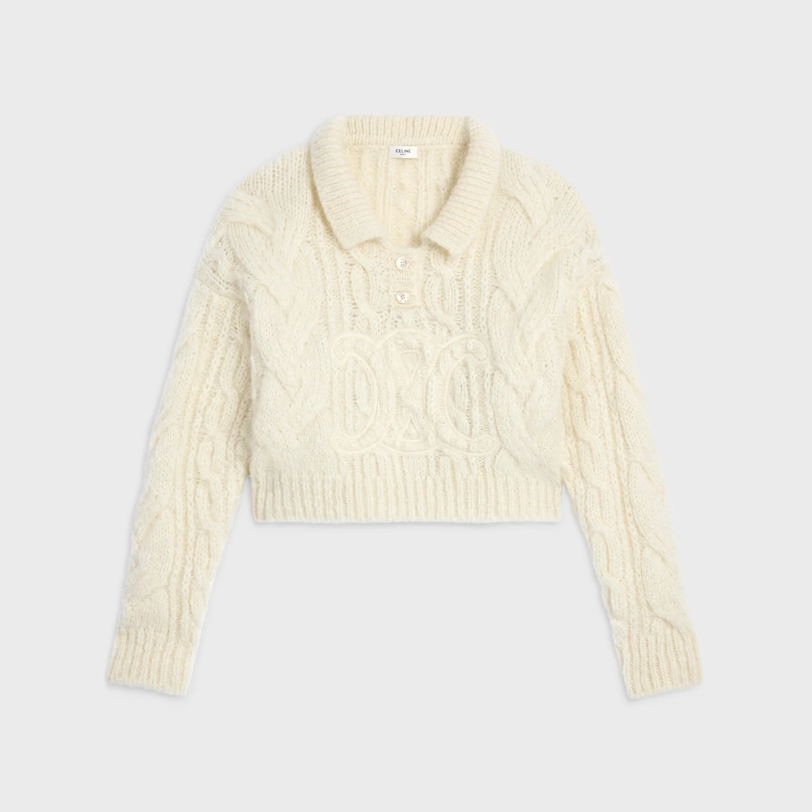 Sweater In Aran Mohair And Wool