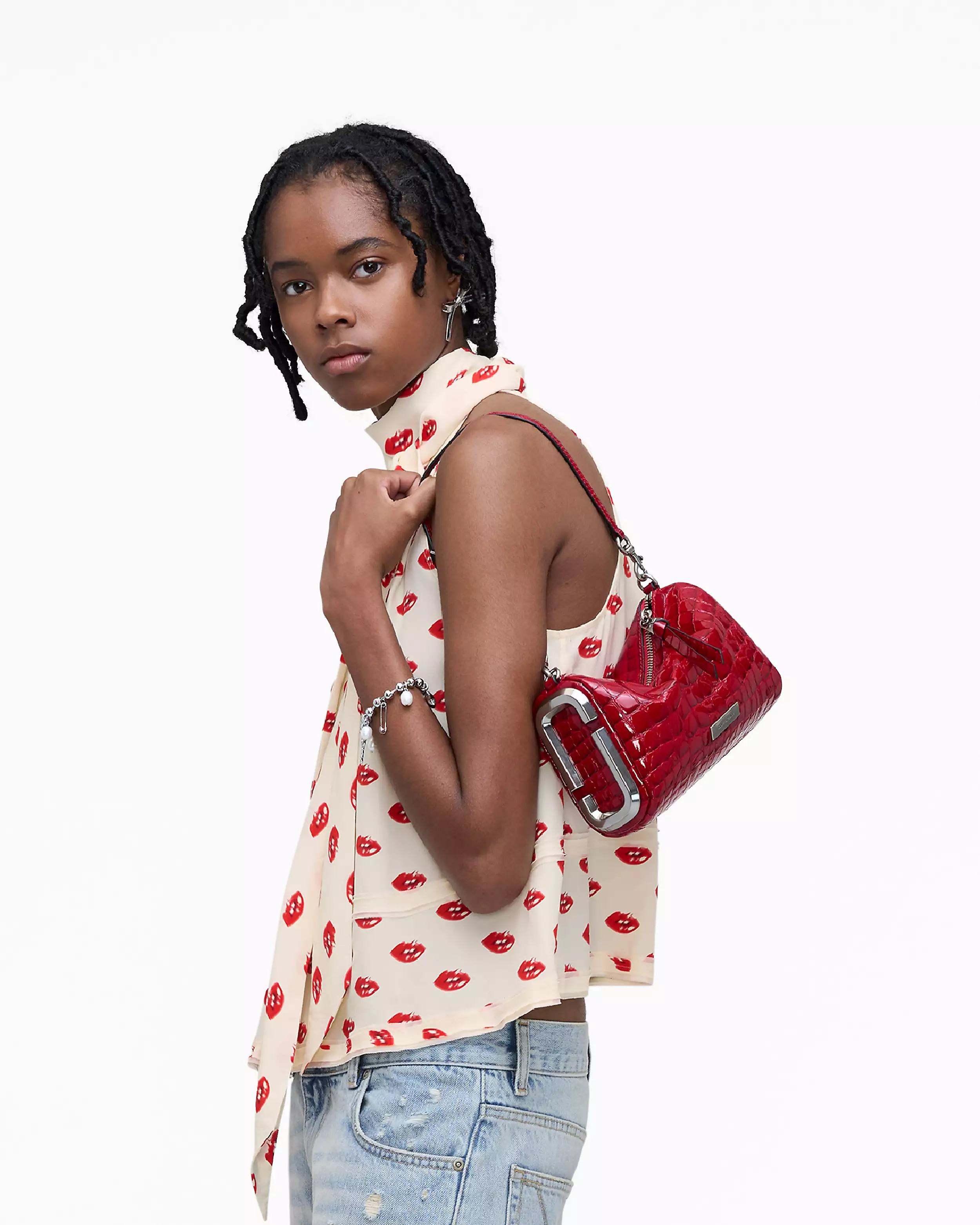 The Glossy Croc Snapshot Shoulder Bag - Image 2