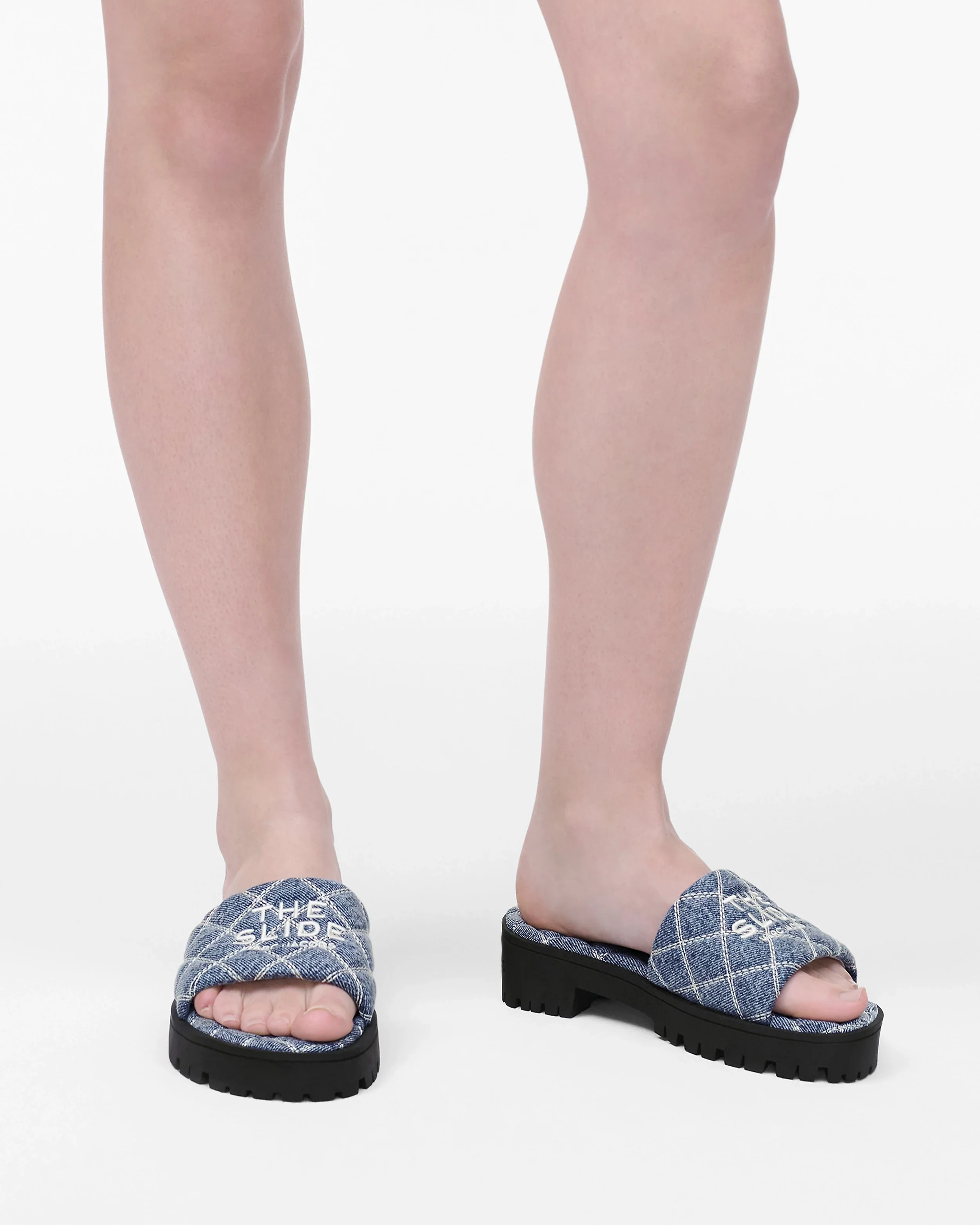 The Quilted Denim Lug Sole Slide - Image 2