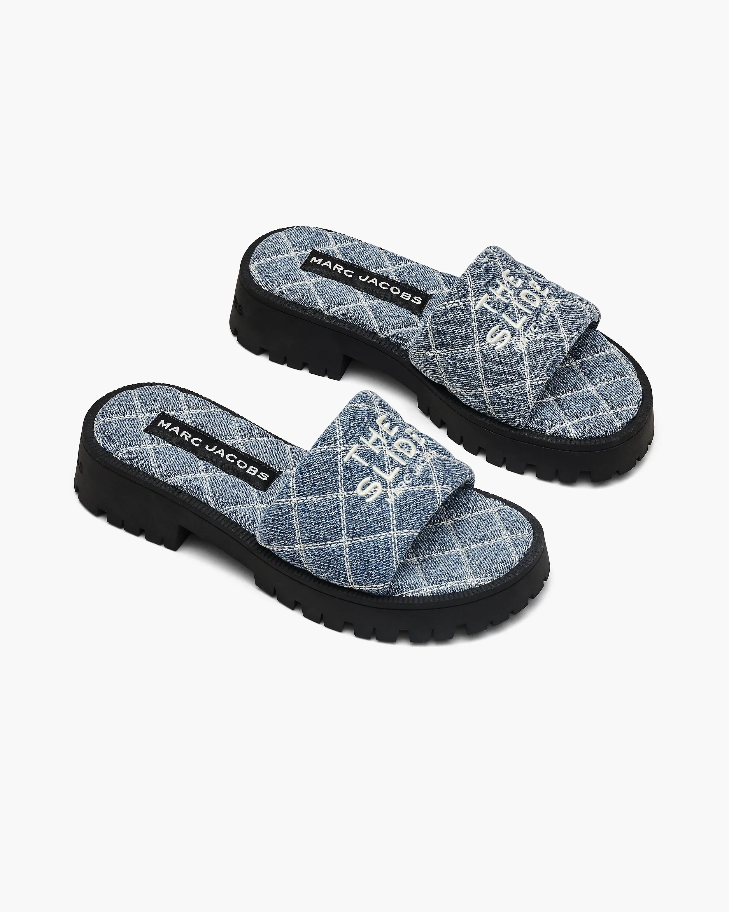 The Quilted Denim Lug Sole Slide - Image 4