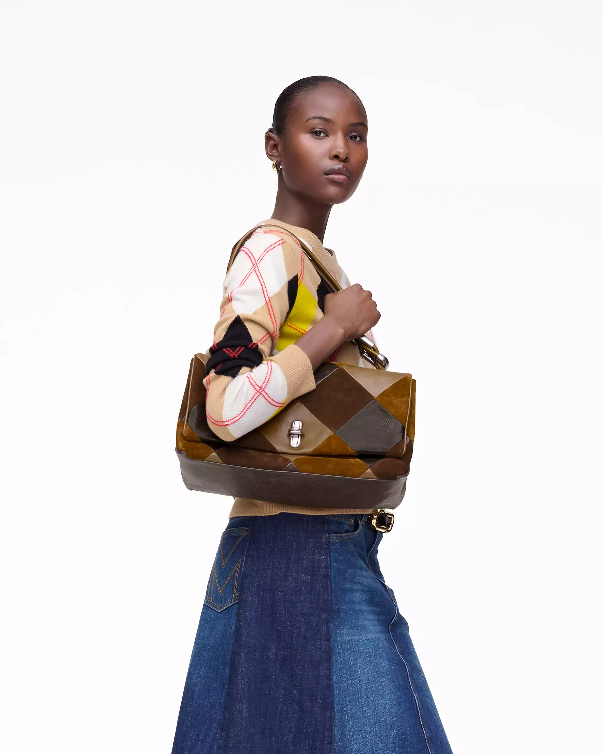 The Suede Patchwork Large Dual Bag - Image 2
