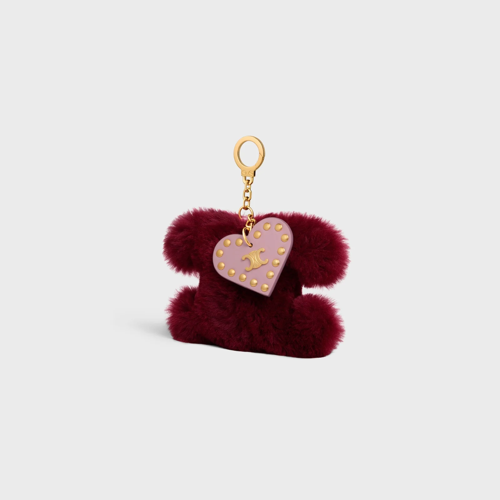 Triomphe Pom-Pom Charm In Shearling And Calfskin - Image 2