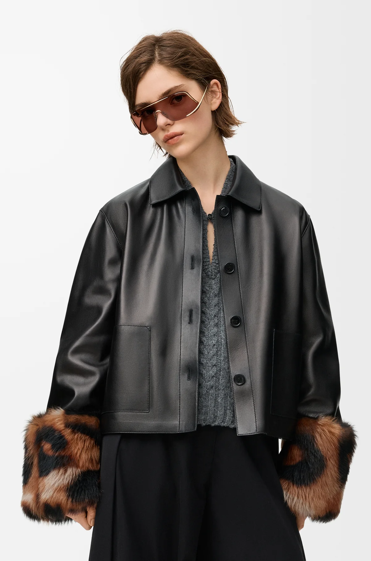 Turn-up Jacket In Nappa Lambskin - Image 3