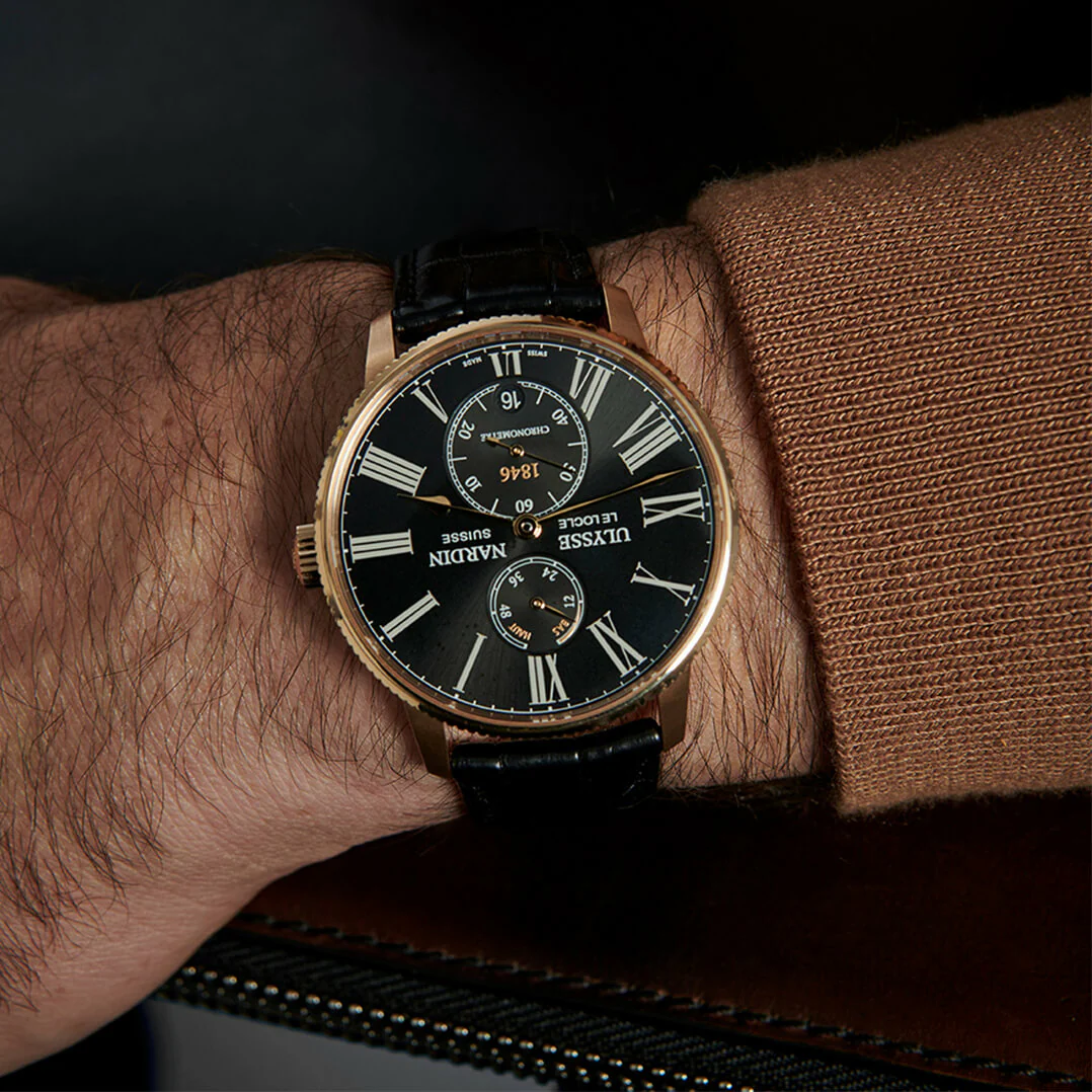Ulysse Nardin - Marine Torpilleur Gold Black - Alligator Leather Strap - 42mm - Image 2