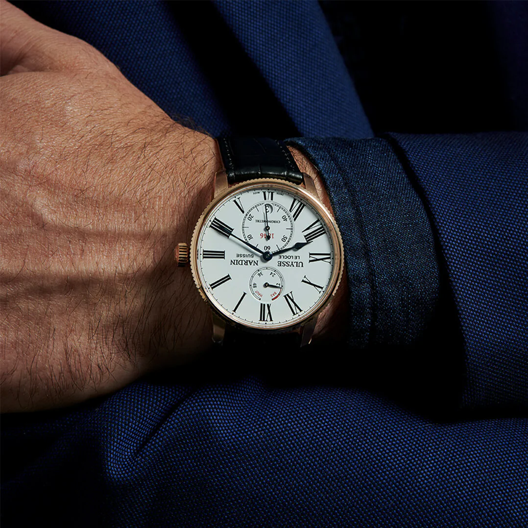 Ulysse Nardin - Marine Torpilleur Gold White - Alligator Leather Strap - 42mm - Image 2
