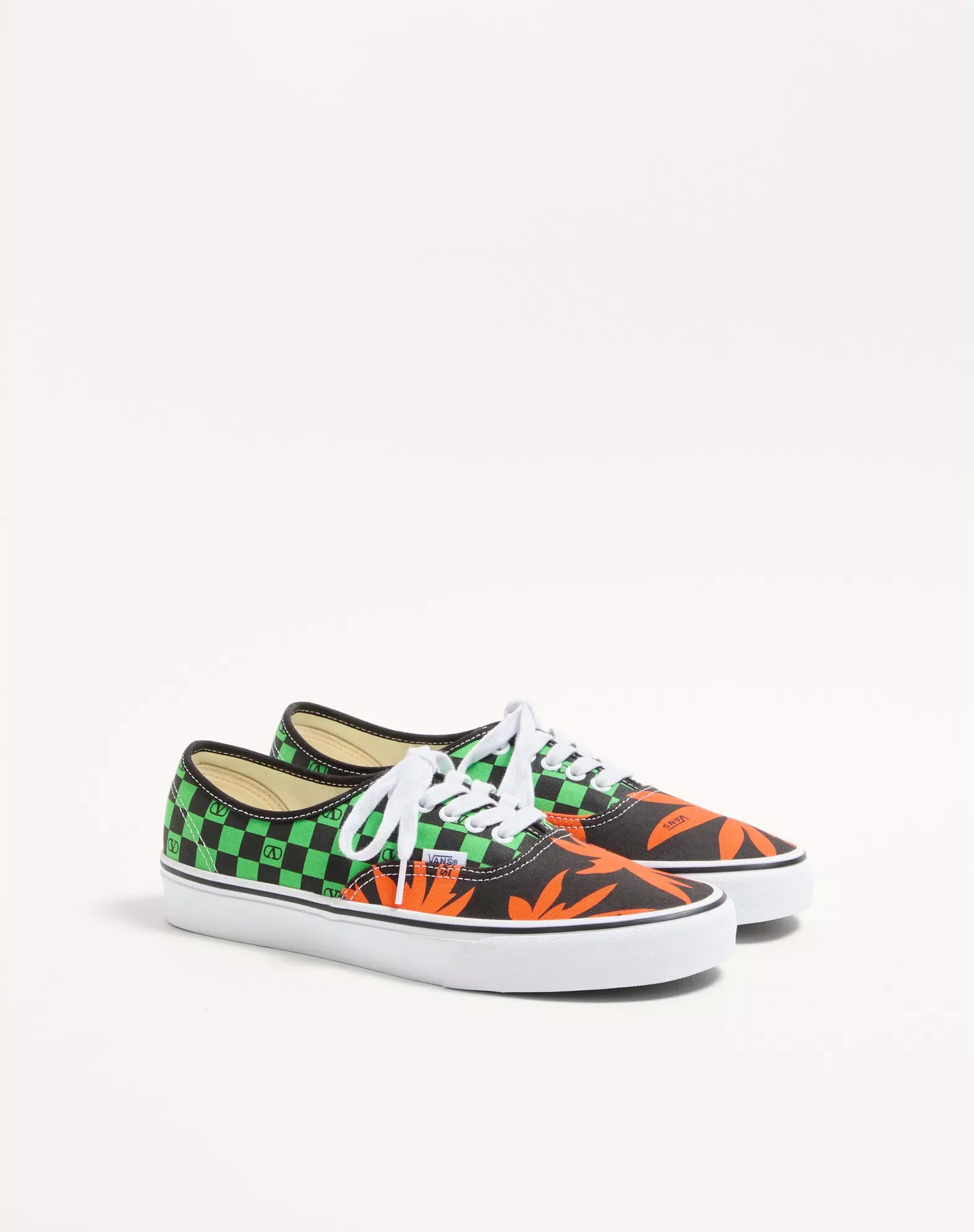 Valentino Garavani And Vans Low-Top Fabric Trainer With Vlogo Checkerboard Print And Tropical Leaves Print - Image 3