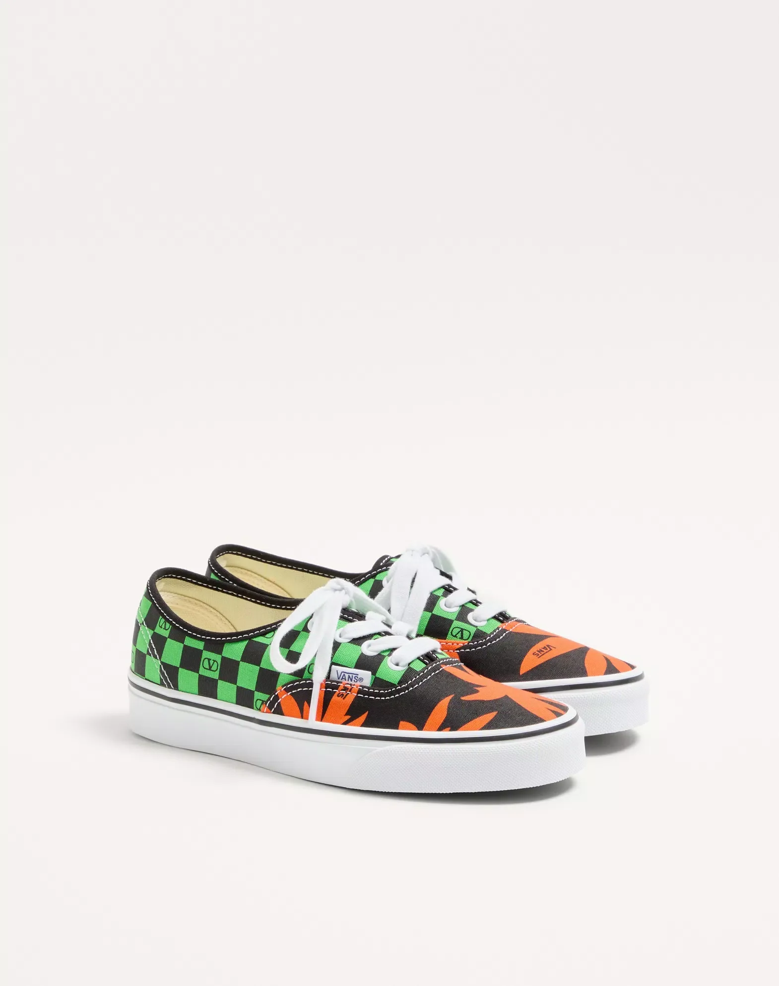 Valentino Garavani And Vans Low-Top Fabric Trainer With Vlogo Checkerboard Print And Tropical Leaves Print - Image 3
