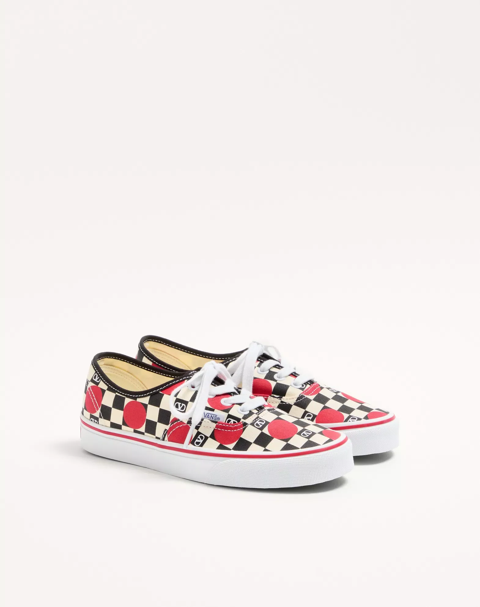 Valentino Garavani And Vans Low-Top Trainer In Fabric With Vlogo Checkerboard Print And Polka Dot Detail - Image 3